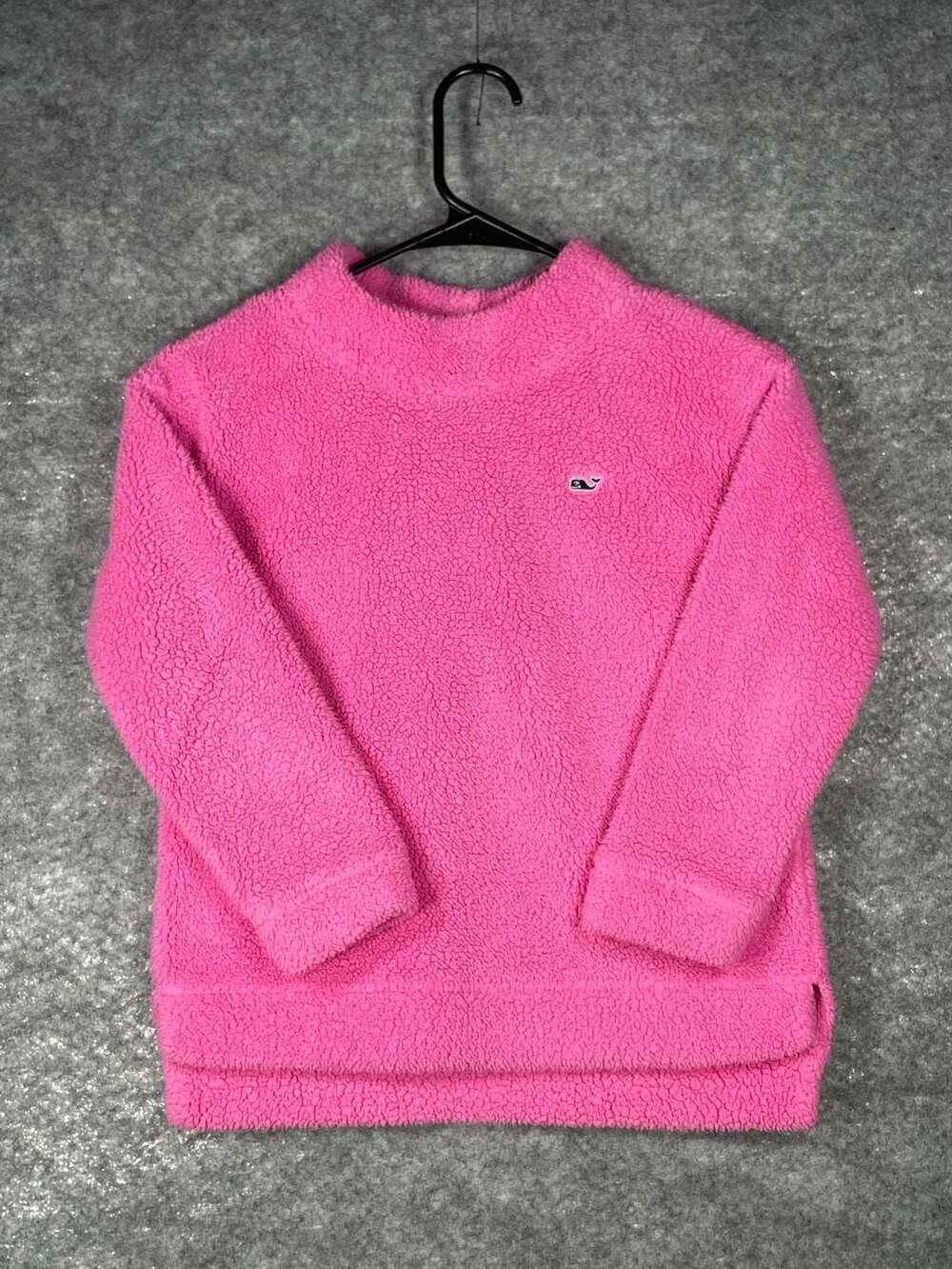 Vineyard Vines Kids Sherpa Fleece Pullover Size S (7-8 )Pink Mock Neck